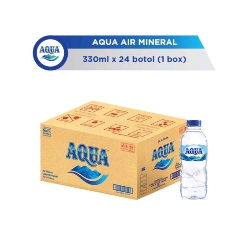 

AQUA botol mini air mineral 330ml isi 24 botol per dus ( 1 karton isi 24 pcs)