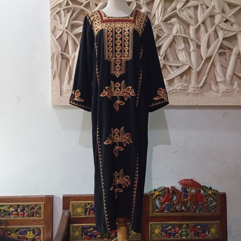 Abaya Hitam Bordir / Gamis Hitam Bordir / Abaya