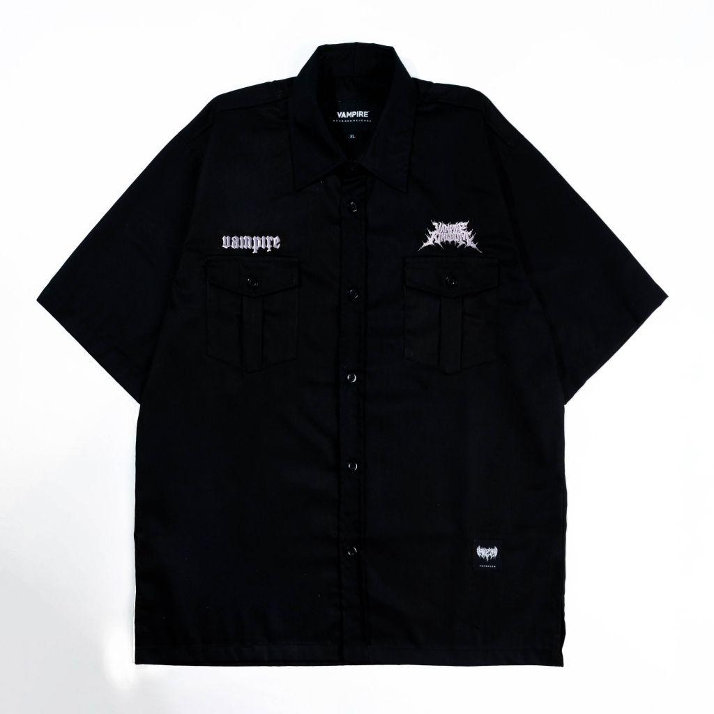 Workshirt Pria Kemeja Kerja Cowok Death Core Vampire Kingdom