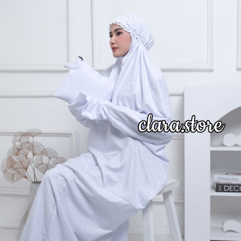 clara - Mukena Terusan Dewasa Katun Embos Premium Free Tas