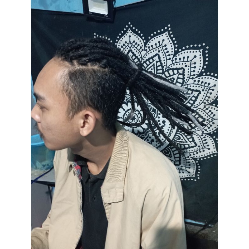 sambungan rambut gimbal warna hitam 30cm