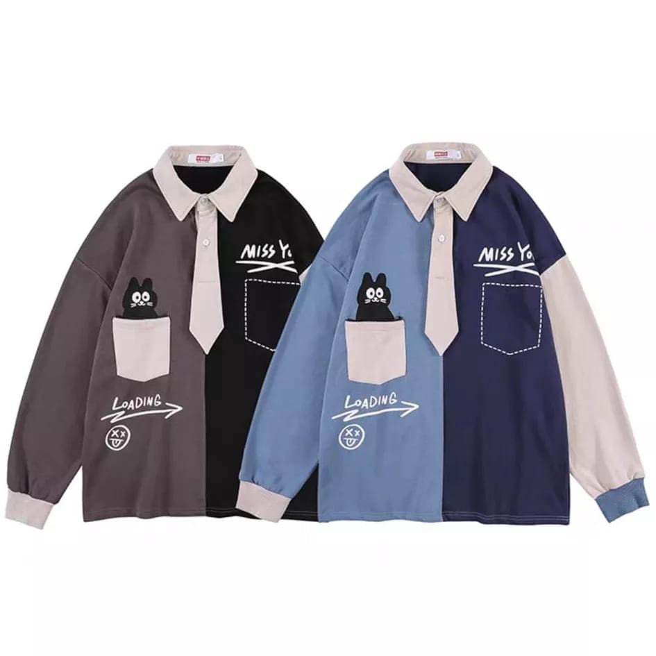 Oversized Sweater Remaja Wanita Korean/ Baju Atasan Cewek Kekinian