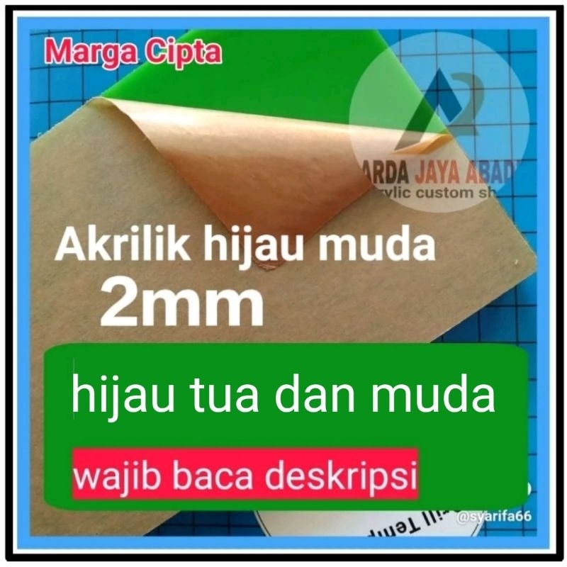

Akrilik 2mm hijau custom size rp35/cm² akrilik lembaran bebas pilih ukuran akrilik marga cipta acrylic green