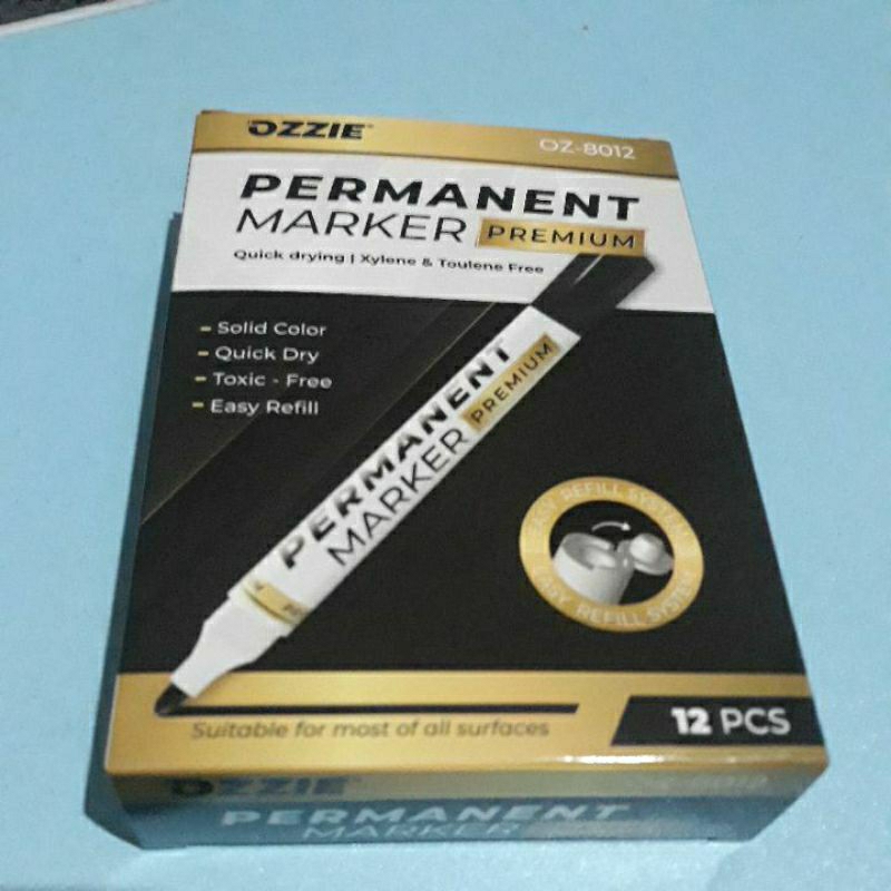 

Ozzie Permanent Marker Premium 12 pcs Spidol Ozzie