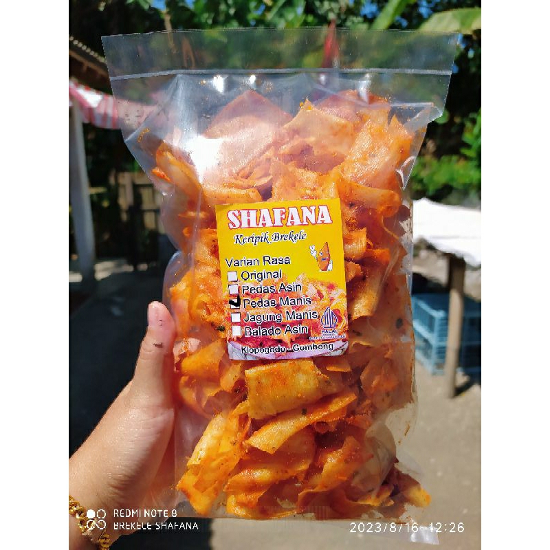 

KERIPIK SINGKONG BREKELE 250gr rasa PEDAS MANIS daun jeruk