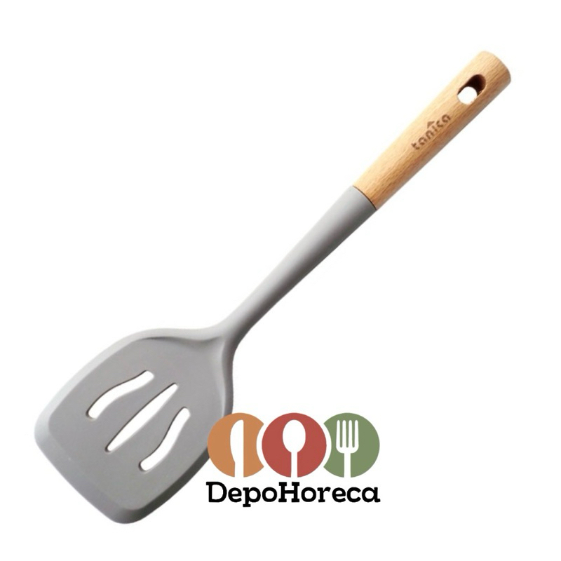 Tanica Silicone Slotted Turner Wood / Tanica Silikon Gagang Kayu SW-77