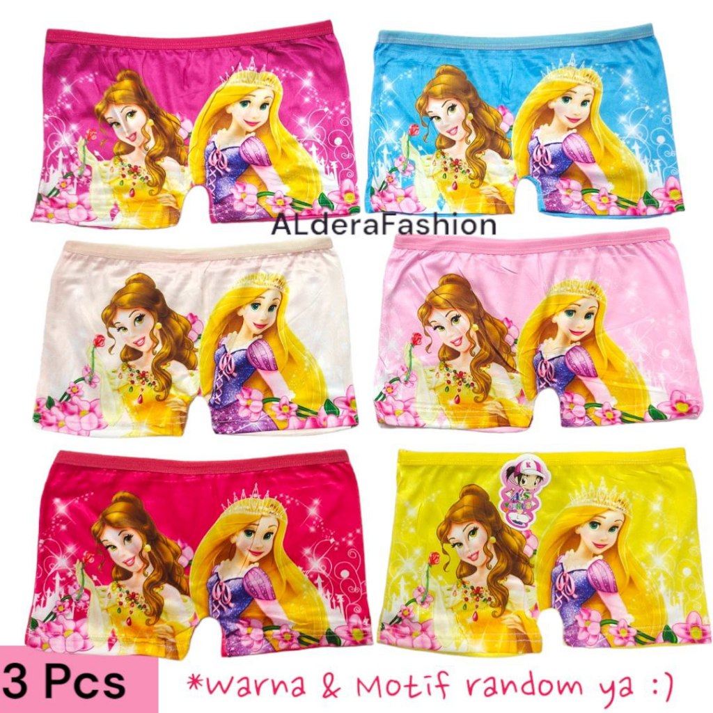 (3 PCS) AS GIRL CD Boxer Anak Perempuan Ukuran S M L XL XXL Cewek