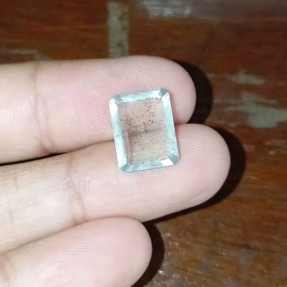 Batu permata natural aquamarine beryl + memo