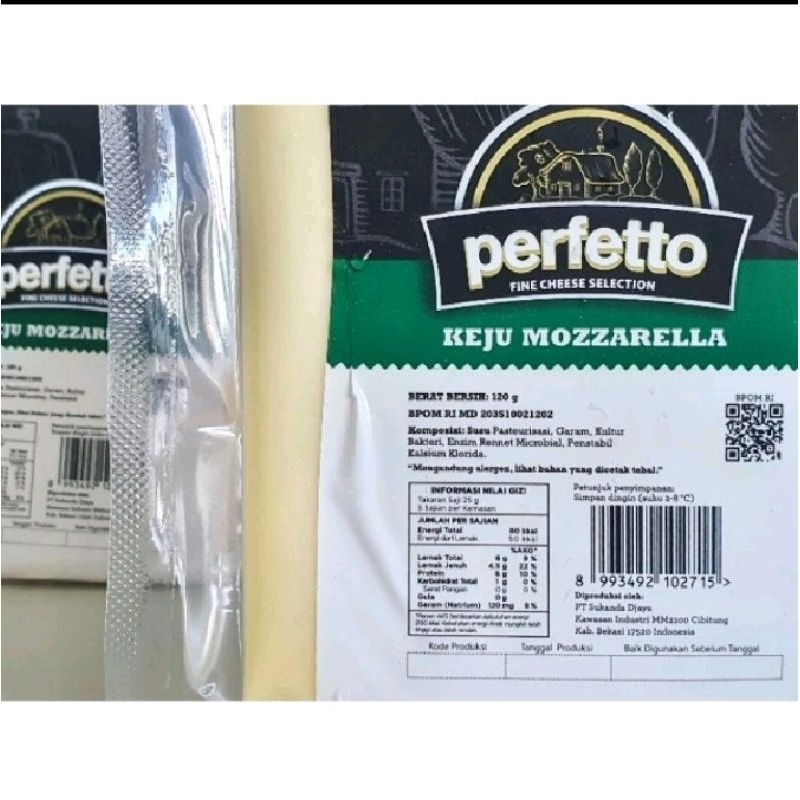 

Keju Mozzarella Perfetto 120gr Dari Italia