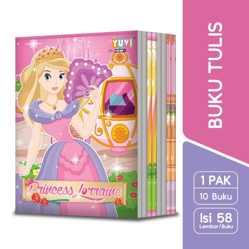 

My Book Yuvi Buku Tulis Princess Lorraine 58 Lembar - 10 Buku