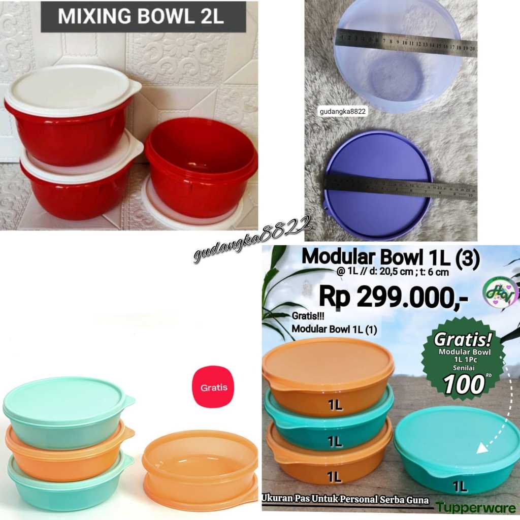 Modular Bowl 1L / 2L PROMO mixing bowl 2L ORI modular bowl 4L