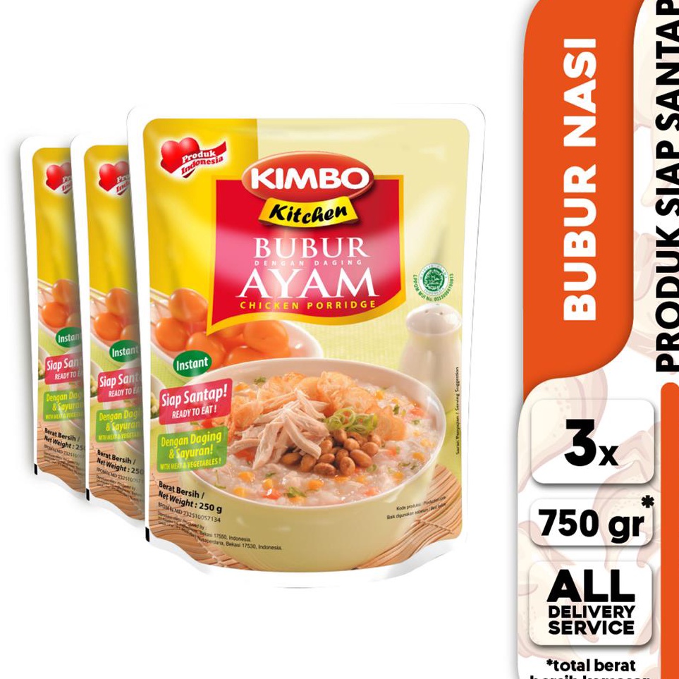 

New Product Kimbo Kitchen Bubur Ayam Triple Pack