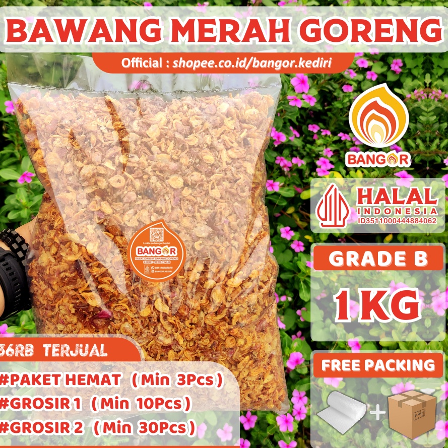

New Mart MERAHB 1 Kg Bawang Merah Goreng Brambang Goreng Grade B Refill