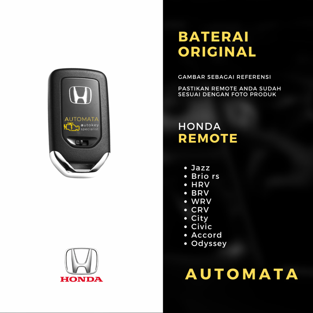 Baterai Remote Kunci Keyless Mobil Honda CRV BRV HRV Original Panasonic