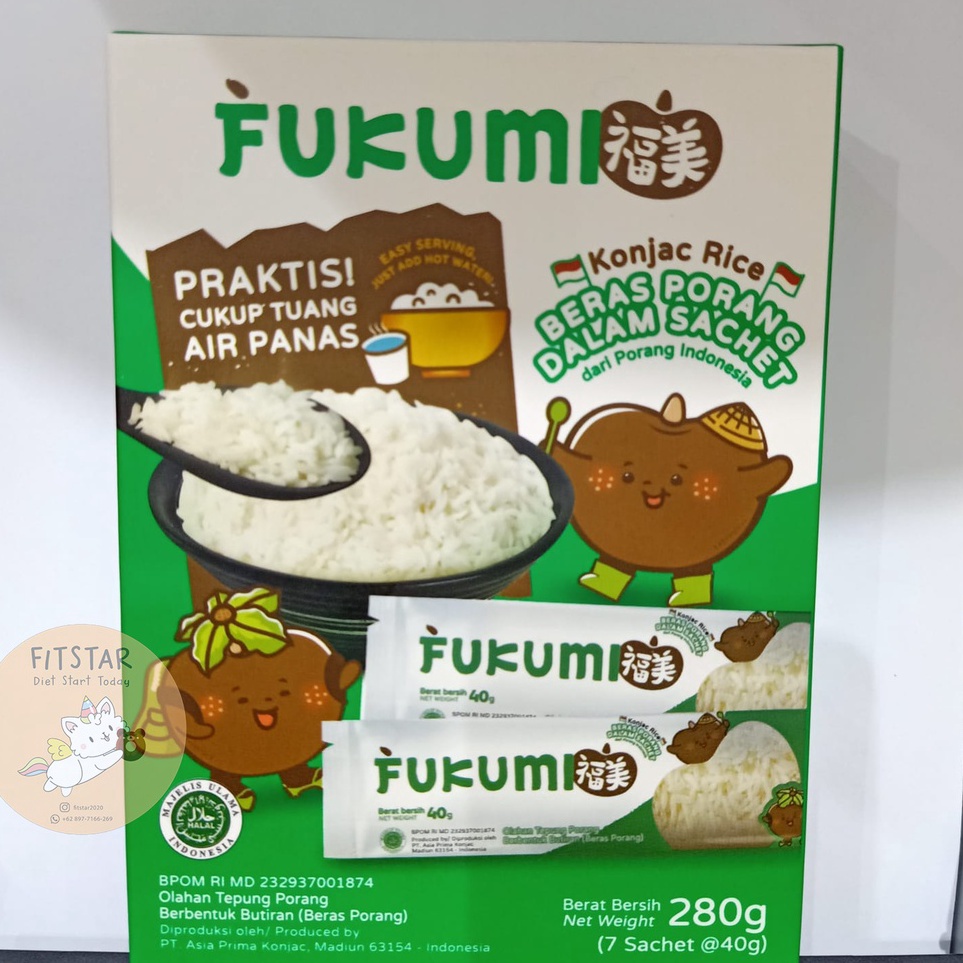 

Semangat Abis FUKUMI BERAS PORANG BOX SACHET 7x 4 gram