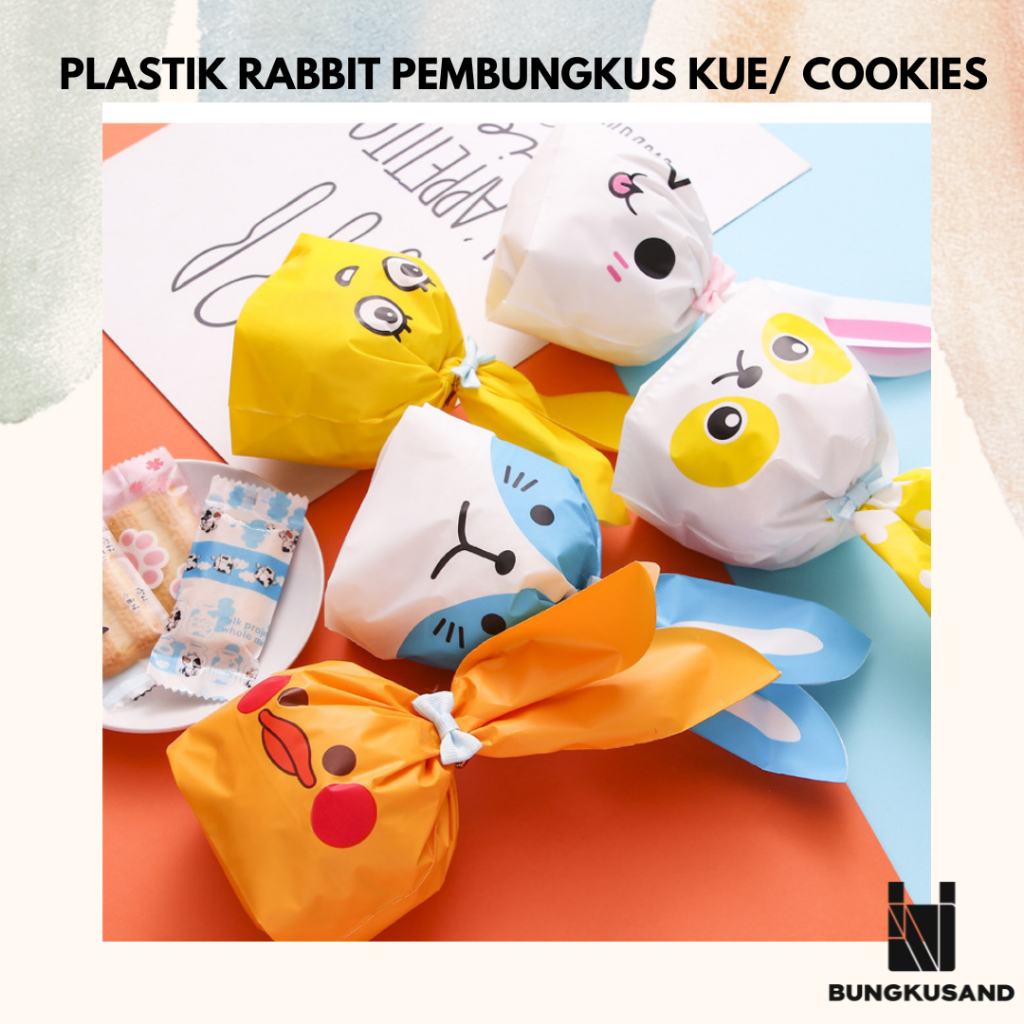 

PLASTIK RABBIT BUNNY MEDIUM SIZE UKURAN SEDANG 20x33cm PEMBUNGKUS KUE/ COOKIES/ GOODIE BAG