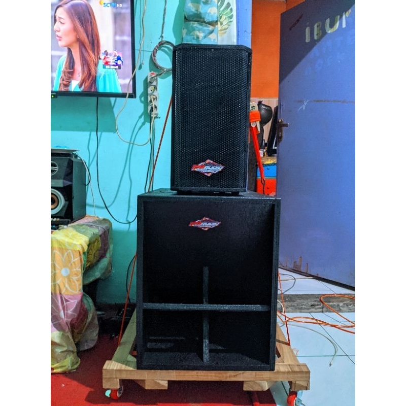Paket Sound Speaker & Subwoofer 12inch Middle 6inch+tweeter Lengkap Spikon Perkabelan