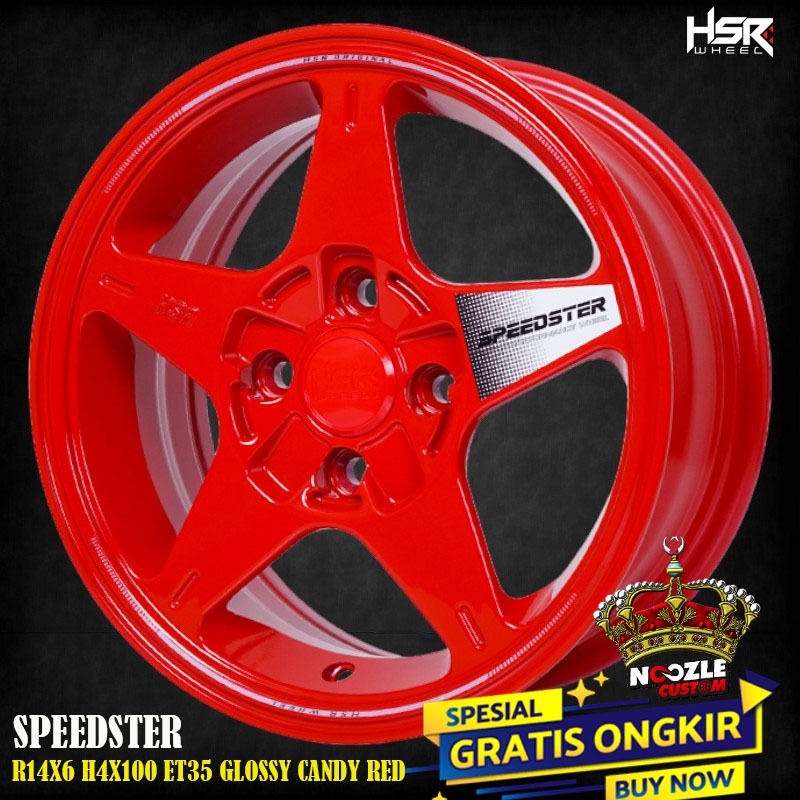 Velg Mobil Brio Ayla Sigra Ring 14 Type HSR SPEEDSTER Pelek Racing HSR Terbaru Baut 4