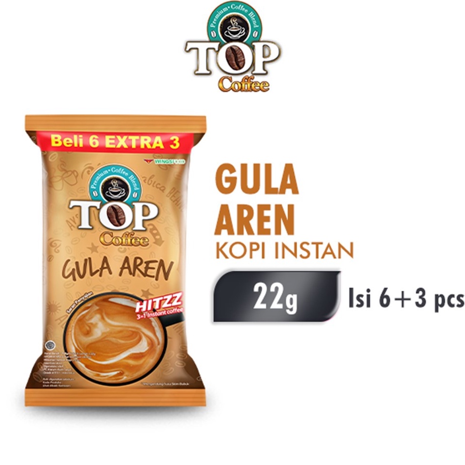

Super Hits Top Coffee Kopi Instan Gula Aren Pack 22 gr isi 6 3 pcs