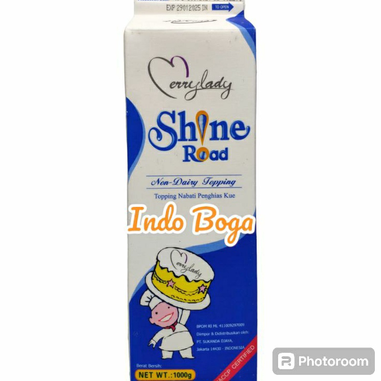 

Hot Item Shine road non dairy whipping cream 1 kg shineroad krim kocok HALAL
