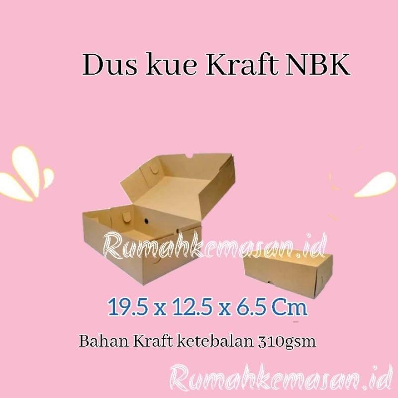 

Dos Kotak Kue NBK 20x12x6 Kraft tebal 310gsm / kotak kue isi 5-6