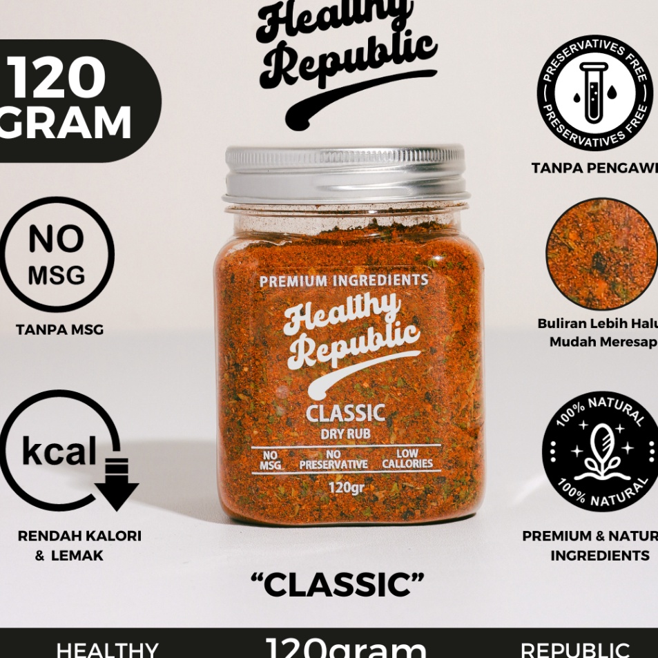 

Cuma satu hari Healthy Republic Bumbu Marinasi Serba Guna Rendah Kalori Rendah Lemak Spices 12Gram