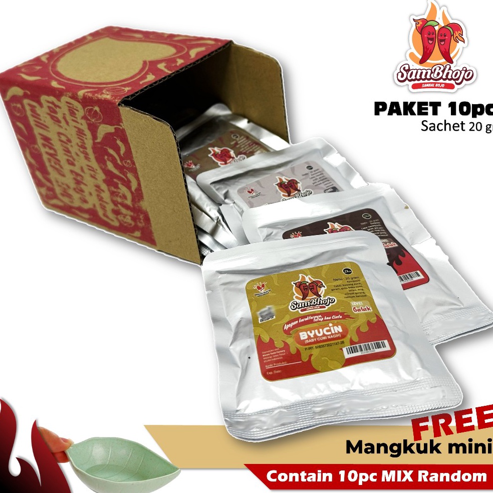 

Top Seller SamBhojo Paket 1pc Sambal Sachet Mix Varian Free Mangkuk