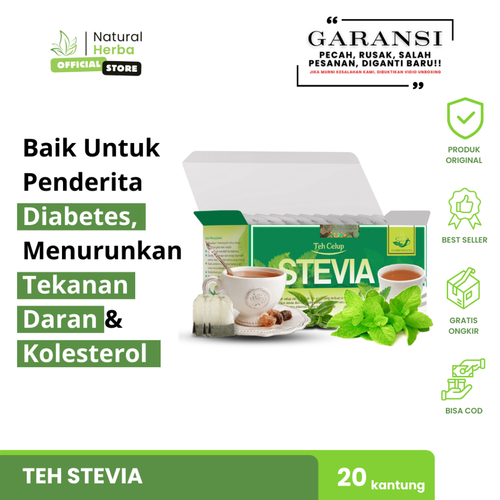 

Teh Daun Stevia Celup Tazakka Isi 20 Kantung Tea Bag Minuman Herbal Kesehatan Natural Herba