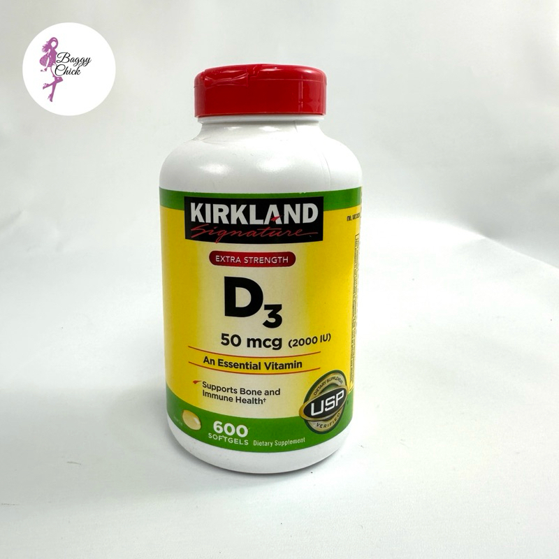Kirkland Signature Extra Strength D3 50Mcg (2000Iu) Isi 600 Softgel