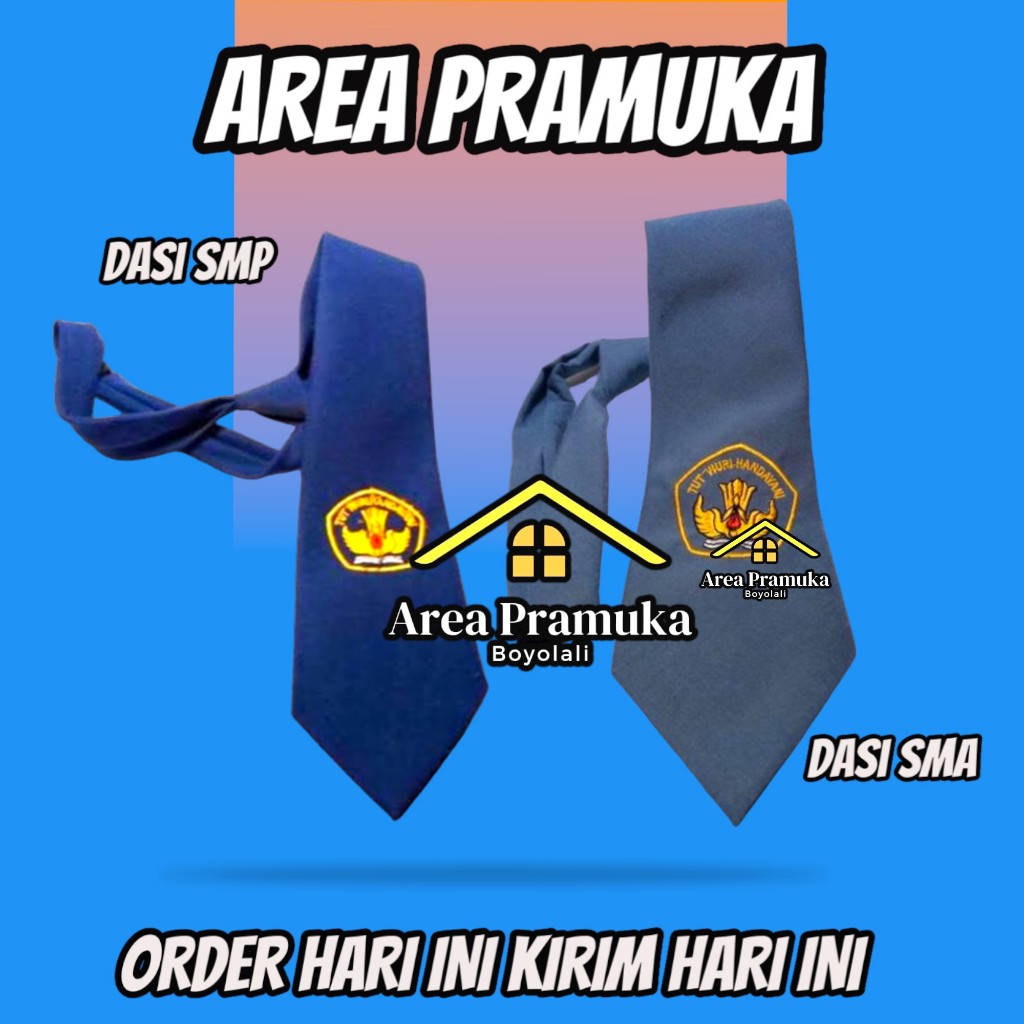 Dasi SMP / dasi SMA perekat bordir