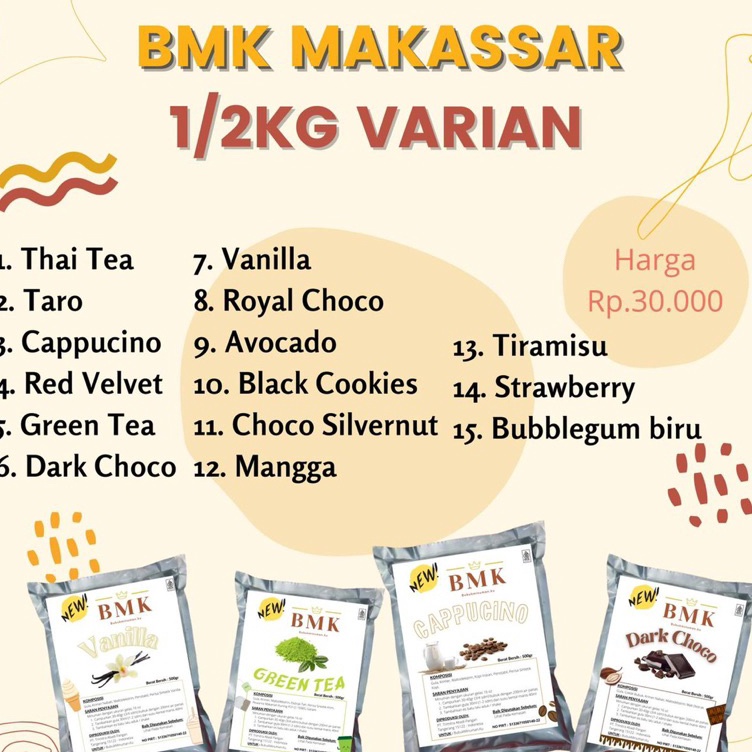 

Super deal Bubuk Minuman BMK 5 gram setengah kg