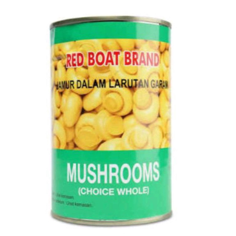 

Lariz Jamur Kancing Kaleng Champignon Mushroom Red Boat Brand 425 Gram