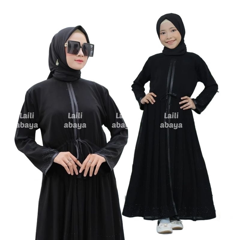 LAILI ABAYA HITAM GAMIS HAURA BLACK