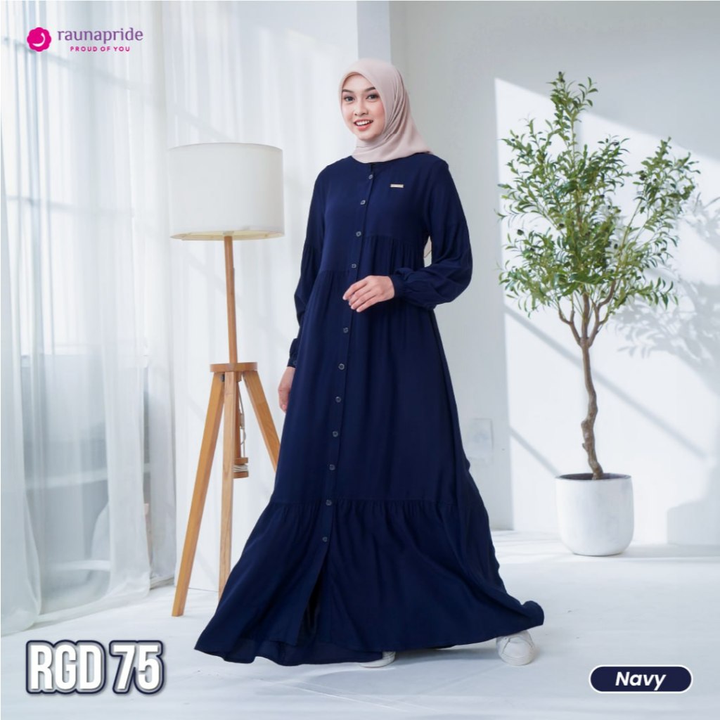 RGD 75 Gamis Rayon Wanita Polos Terbaru by Raunapride