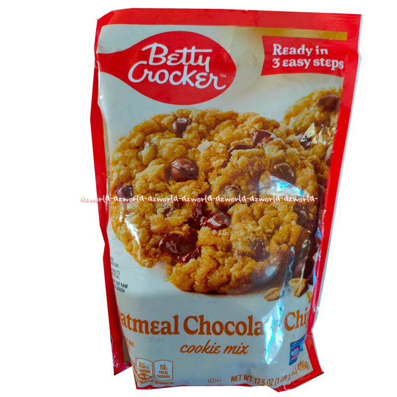 

Betty Crocker Oatmeal Chocolate Chip 496gr Cookie Mix Terpung Premiks Premix Instan Sereal Coko Cip Bety Kroaker Rasa Coklat