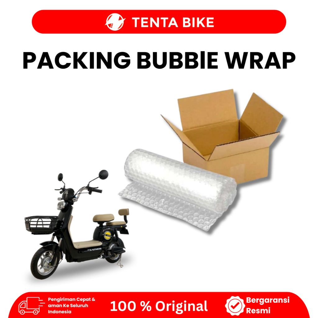 

Packing Bubble Wrap Tambahan Sepeda Listrik Tenta Bike 100% Aman
