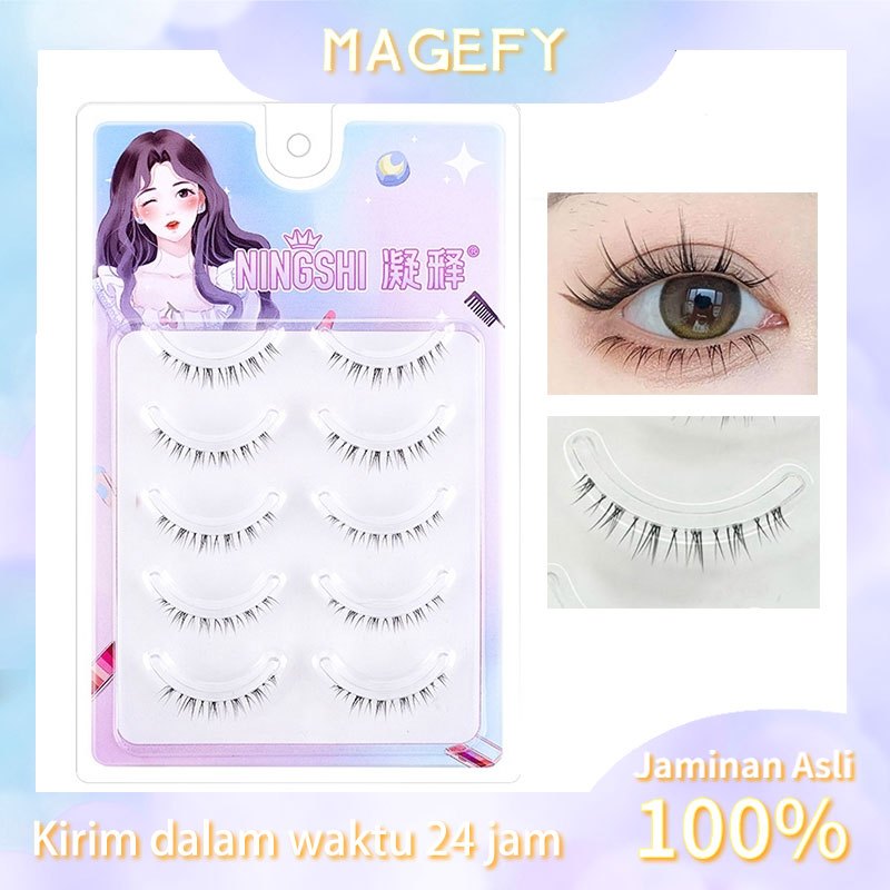 MAGEFY Bulu Mata Bawah Under Natural Bulu Mata Palsu Bawah Bentuk V Eyelash Extension Lembut 5 Pasan
