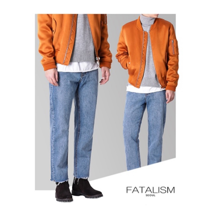 Fatalism Middle Blue Standart Crop Fit Jeans