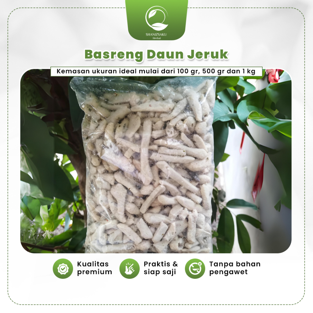 

Basreng Daun Jeruk Cemilan Bakso Goreng Pedas Original Gurih ShanizsaKu 100 Gram