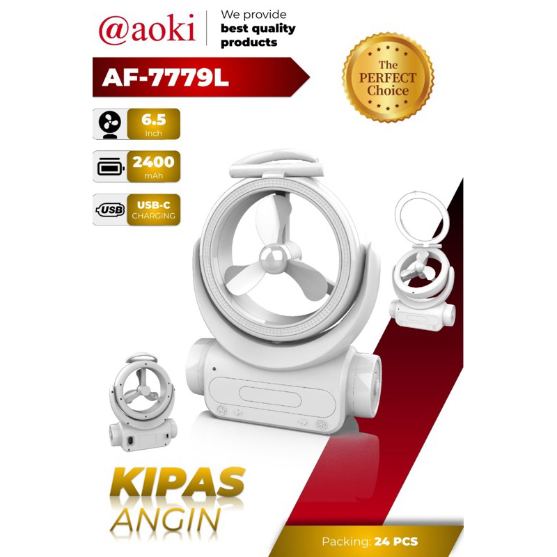 Kipas Lampu Emergency USB AF-7779L AOKI