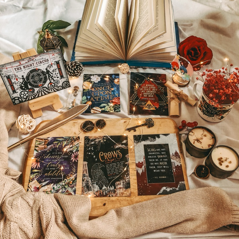 RAVENPOST x Stellabookishart Postcard The Night Circus Erin Morgenstern  Once Upon a Fairytale Red R