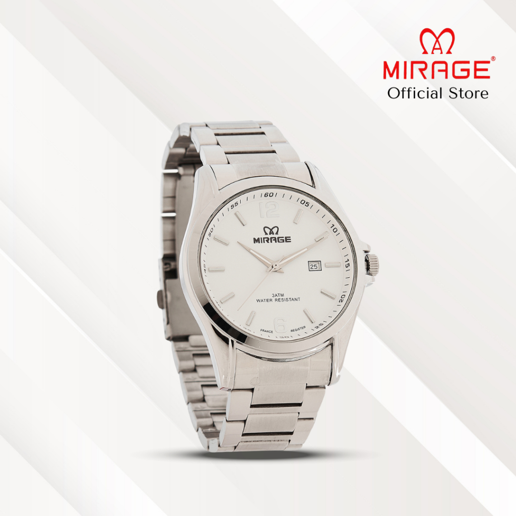 Mirage Jam Tangan Pria Analog 8710 M Silver Original Stainless