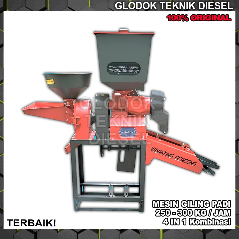 Yamasuka Mesin Gilingan Padi Tepung Kombinasi Kapasitas 250 - 300 KG / Jam 4 in 1 Pro Original Terba