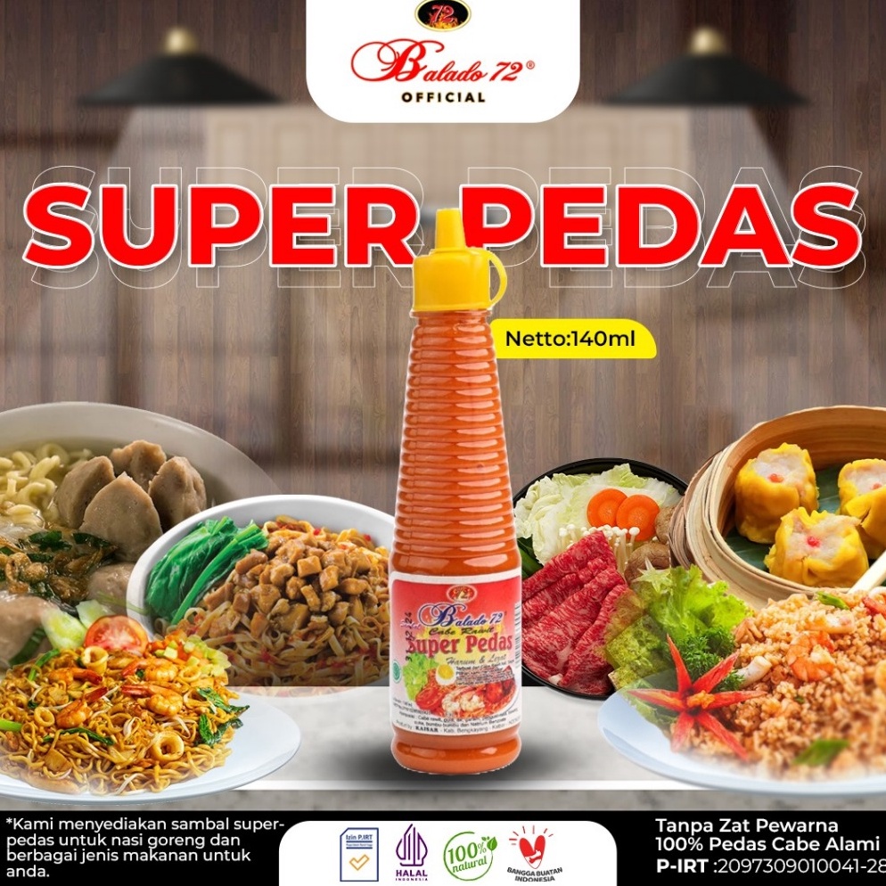 

Sambal Cabe Rawit Balado 72 Super Pedas 14ml