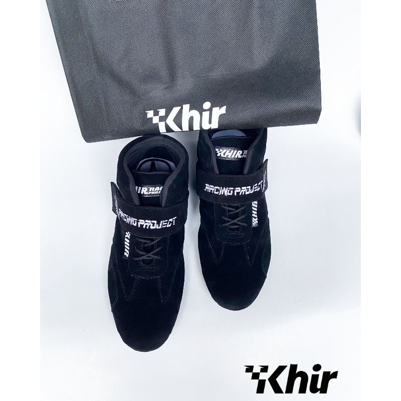 KHIR RACING PROJECT - Sepatu Balap Drift Slalom Drag Casual Racing Look - hitam tinggi