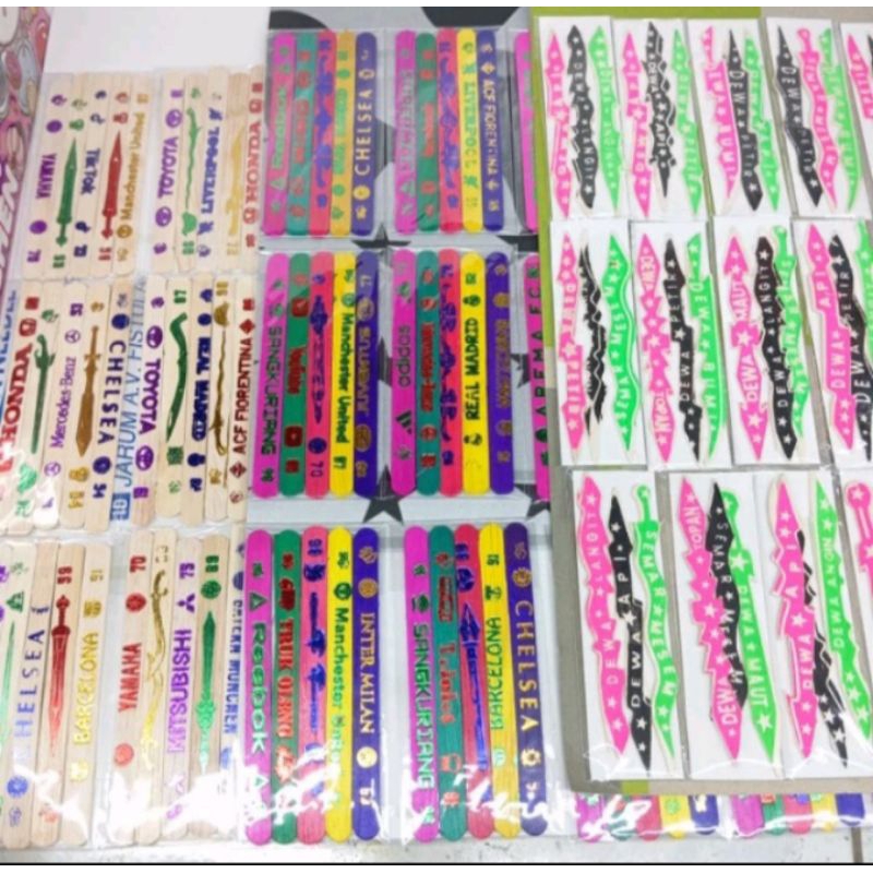 Paket hemat 3 Lembar Stik motif Pedang/emas/Mainan Stik viral