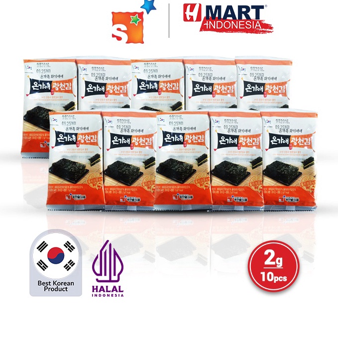 

StarFood Ongaae Gwangcheon Seasoned Laver Mini Size 2g x 1pcs