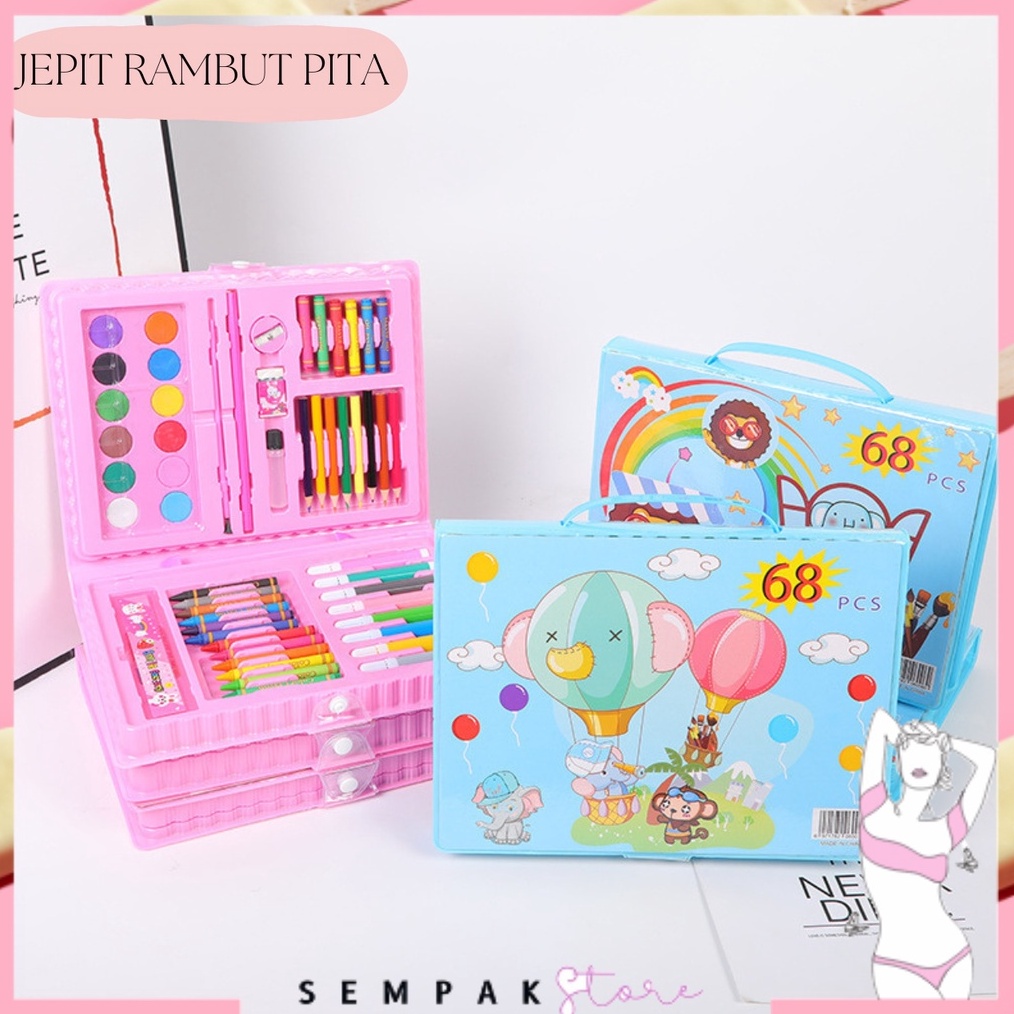 

ART L54Y SS Drawing Set 68Pcs Oil Pastel Crayon 68 IN 1 Set Krayon Mewarnai dan Melukis Lengkap dengan Cat Air Alat Mewarnai Anak Anak Bentuk Koper