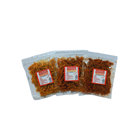 

Makaroni Uril/Spiral/Kriwil 70gr Daun Jeruk | Snackpro Mister Bantet Tsm