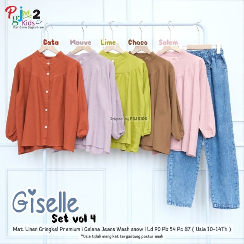 GISELLE VOL 4 SETELAN ANAK PEREMPUAN UMUR 10-14 TAHUN BAJU LEBARAN KEKINIAN TERBARU 2024 BY PGJ